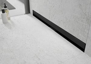 Sprchový žlab do stěny MEXEN FLAT WALL 2v1 - černý matný, 1730060