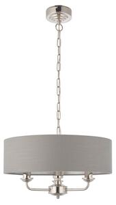 Endon 94377 - Lustr na řetězu HIGHCLERE 3xE14/40W/230V šedá/lesklý chrom
