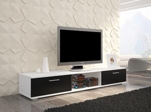 Moderní TV stolek Stark, bílá/černý mat