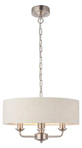 Endon 94361 - Lustr na řetězu HIGHCLERE 3xE14/40W/230V béžová/matný chrom