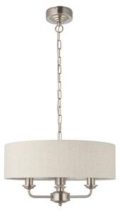 Endon 94361 - Lustr na řetězu HIGHCLERE 3xE14/40W/230V béžová/matný chrom