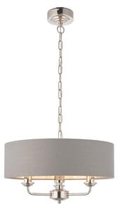 Endon 94377 - Lustr na řetězu HIGHCLERE 3xE14/40W/230V šedá/lesklý chrom