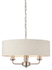 Endon 94361 - Lustr na řetězu HIGHCLERE 3xE14/40W/230V béžová/matný chrom