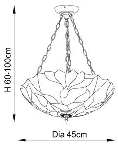 Endon 70946 - Lustr na řetězu Tiffany BOTANICA 3xE27/60W/230V pr. 45 cm