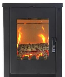 Krbová kamna moderní model Lheia Black, energetická účinnost A, 7,5 kW, 570 x 382 x 926 mm