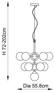Endon 76500 - Lustr na lanku OSCAR 11xG9/18W/230V mosaz