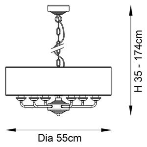 Endon 98933 - Lustr na řetězu HIGHCLERE 6xE14/40W/230V bílá/mosaz