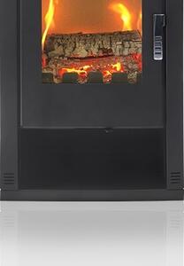 Krbová kamna moderní model Lheia Black, energetická účinnost A, 7,5 kW, 570 x 382 x 926 mm