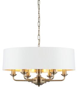 Endon 98933 - Lustr na řetězu HIGHCLERE 6xE14/40W/230V bílá/mosaz