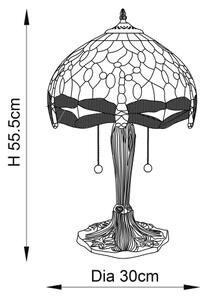 Endon 64090 - Stolní lampa Tiffany DRAGONFLY 2xE27/60W/230V pr. 30 cm