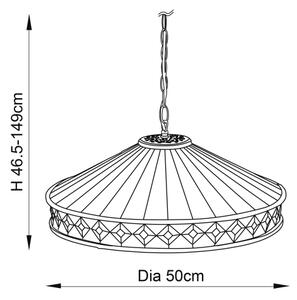 Endon 64147 - Lustr na řetězu Tiffany FARGO 1xE27/60W/230V pr. 50 cm