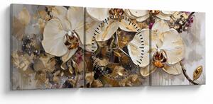 Obraz - Orchideje (s hodinami) (90x30 cm)