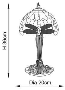 Endon 64091 - Stolní lampa Tiffany DRAGONFLY 1xE14/40W/230V pr. 20 cm