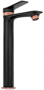 Rea VIRAL umyvadlová baterie vysoká, černá-růžové zlato REA-B2026 - Rea