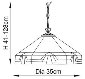 Endon 64285 - Lustr na řetězu Tiffany NEVADA 1xE27/60W/230V pr. 35 cm
