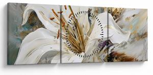 Obraz - Abstrakce s lilií (s hodinami) (90x30 cm)