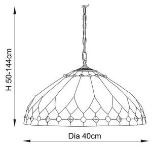Endon 63977 - Lustr na řetězu Tiffany BROOKLYN 1xE27/60W/230V pr. 40 cm