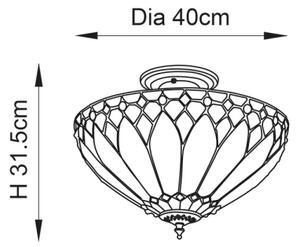 Endon 63978 - Přisazený lustr Tiffany BROOKLYN 3xE27/60W/230V pr. 40 cm
