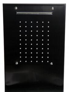Sprchový panel PIOGGIA 5v1 - s výtokem do vany a policí - černý lesklý