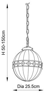 Endon 67044 - Lustr na řetězu Tiffany FARGO 1xE14/40W/230V pr. 25,5 cm
