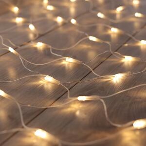 Transparentní LED světelný řetěz DecoKing Web, 200 světýlek, délka 2 m