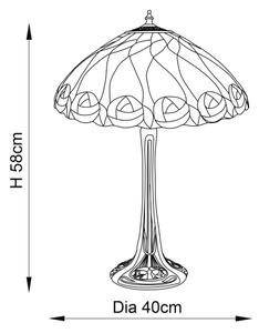 Endon 64177 - Stolní lampa Tiffany HUTCHINSON 1xE27/60W/230V pr. 40 cm