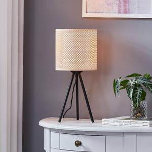 Stolní lampa Lindby Soula, Ø 20 cm, béžová, plast, E27