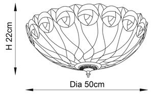 Endon 64173 - Stropní svítidlo Tiffany HUTCHINSON 2xE27/60W/230V pr. 50 cm