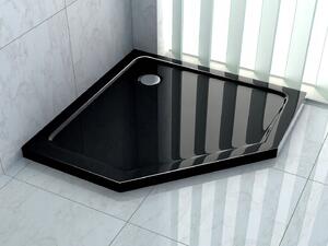 Pětiúhelníková sprchová vanička Rea DIAMOND 90x90x5 cm - černá lesklá