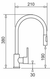 Pyramis 90941338 - Dřezová baterie s vytahovací sprškou IDEA černá matná