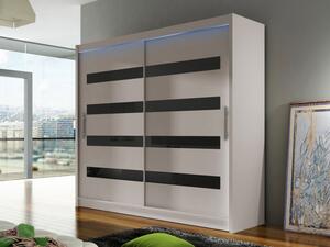 Skříň s posuvnými dveřmi London XI, Barva: kašmír, Osvětlení: osvětlení LED RGB - barevné 5903211407734