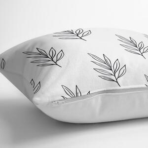 Povlak na polštář s příměsí bavlny Minimalist Cushion Covers White Leaf, 45 x 45 cm