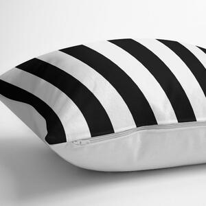 Černo-bílý povlak na polštář s příměsí bavlny Minimalist Cushion Covers Black White Striped, 45 x 45 cm