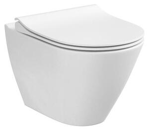 Cersanit K701-104 - Závěsné WC s prkénkem CITY OVAL keramika/bílá