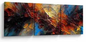 Obraz - Barevná textura (s hodinami) (90x30 cm)