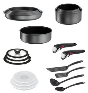 Tefal - Sada nádobí 20 ks INGENIO DAILY CHEF ON černá