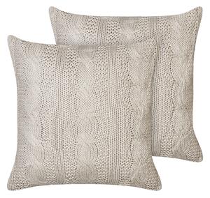 Sada 2 dekorativních polštářů CONSTYLIS Bavlna 45 x 45 cm Taupe Bez vzoru