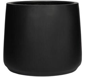 Pottery Pots Venkovní květináč kulatý Patt M, Black (barva černá), kolekce Natural, kompozit Fiberstone, průměr 55 cm x v 46,5 cm, objem cca 104 l