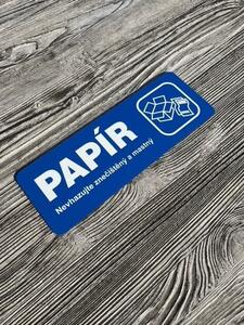 Papír - cedulka na odpadkový koš