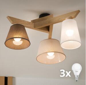 Brilagi - LED Přisazený lustr ANTHONY 3xE14/40W/230V dub
