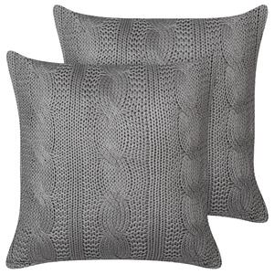 Sada 2 dekorativních polštářů CONSTYLIS Bavlna 45 x 45 cm Tmavě šedá Bez vzoru
