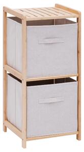 Bambusový regál TIDY se dvěma látkovými boxy, 34,7 x 33 x 77,5 cm
