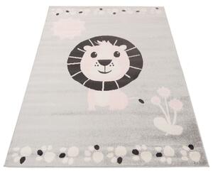 Dětský kusový koberec Happy M LEV - bílý