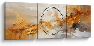Obraz - Zlatá textura (s hodinami) (90x30 cm)