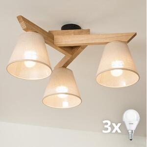 Brilagi - LED Přisazený lustr ANTHONY 3xE14/40W/230V dub/béžová
