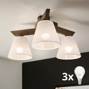 Brilagi - LED Přisazený lustr ANTHONY 3xE14/40W/230V dub ořech/bílá