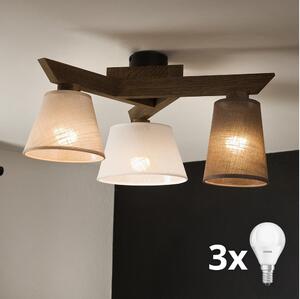 Brilagi - LED Přisazený lustr ANTHONY 3xE14/40W/230V dub ořech