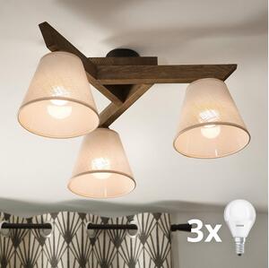 Brilagi - LED Přisazený lustr ANTHONY 3xE14/40W/230V dub ořech/béžová