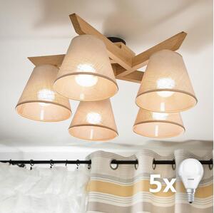 BRILAGI - LED Přisazený lustr ANTHONY 5xE14/40W/230V dub/béžová