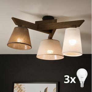 Brilagi - LED Přisazený lustr ANTHONY 3xE14/40W/230V dub ořech